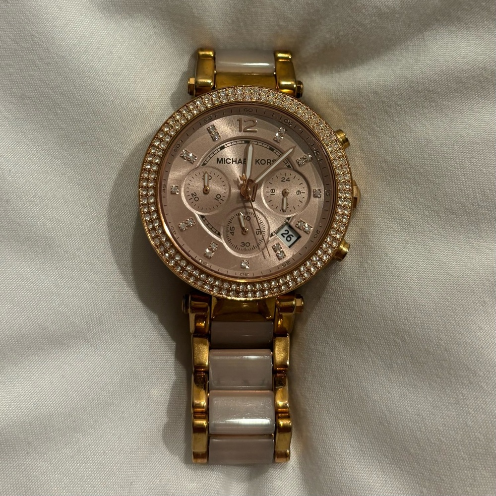 Michael Kors rose gold stainless steel watch